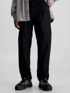 Calvin Klein Pantalon Utilitaire Droit En Toile