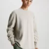 Calvin Klein T-shirt Relaxed à Manches Longues En Maille Gaufrée