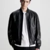 Calvin Klein Bomber En Cuir
