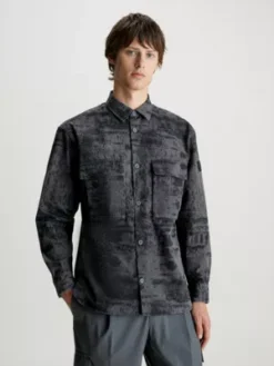 Calvin Klein Surchemise Relaxed En Sergé Imprimé