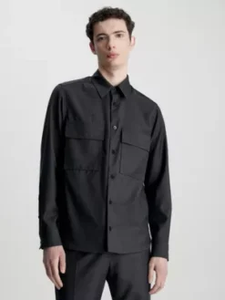 Calvin Klein Surchemise Relaxed En Sergé De Laine