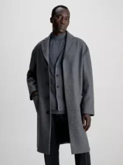 Calvin Klein Manteau Relaxed En Laine Mélangée