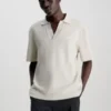 Calvin Klein Polo Piqué Avec Col Ouvert