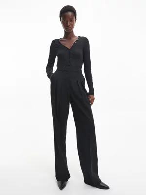 Calvin Klein Pantalon Plissé En Sergé De Laine – Image 2