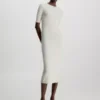 Calvin Klein Robe Longueur Midi Côtelée En Modal