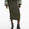 Calvin Klein Jupe Midi évasée Et Côtelée