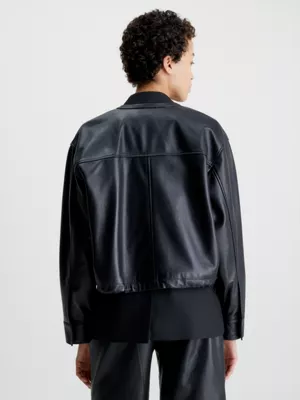Calvin Klein Blouson Bomber En Cuir – Image 2