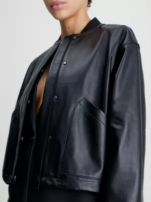 Calvin Klein Blouson Bomber En Cuir – Image 3