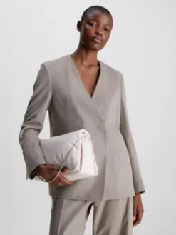 Calvin Klein Veste Blazer Ajustée En Laine Mélangée