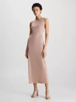 Calvin Klein Robe Longueur Midi Slim Au Design Croisé Dans Le Dos