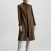 Calvin Klein Manteau Sans Col En Laine Mélangée