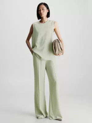 Calvin Klein Pantalon à Jambes Larges En Sergé Structuré – Image 5