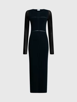 Calvin Klein Robe Longueur Midi Slim Ă Pans Transparents â Image 6