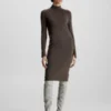 Calvin Klein Robe Moulante à Col Roulé En Laine