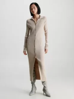 Calvin Klein Robe-chemise Slim Côtelée