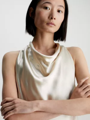 Calvin Klein Robe Dos-nu Slim En Satin â Image 4