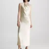 Calvin Klein Robe Dos-nu Slim En Satin