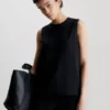 Calvin Klein Haut Sans Manches En Sergé Structuré