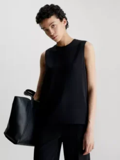 Calvin Klein Haut Sans Manches En Sergé Structuré