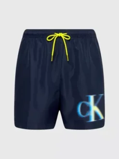 Calvin Klein Short De Bain Mi-long Avec Cordon De Serrage - CK Monogram