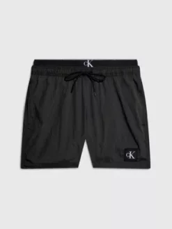 Calvin Klein Short De Bain Court Avec Double Ceinture - CK Nylon