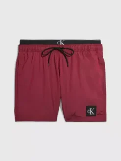 Calvin Klein Short De Bain Court Avec Double Ceinture - CK Nylon