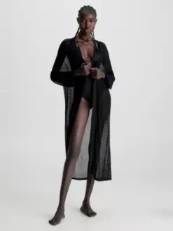 Calvin Klein Caftan De Plage En Maille Transparente
